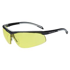 Radians T71-40D Safety Glasses Rubber Temples, Rubber Nosepiece, Meets Vo Ballistic Standards Mil-Prf-3103, 99.9% Uv Protection Silver Frame, Amber Lens