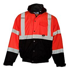 Kishigo Js132 Ripstop Bomber Jacket, Fluorescent Red, Size Medium