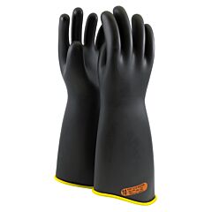 Novax 151-4-18/10 Class 4 Rubber Insulating Glove With Contour Cuff, 18" Length, Black, Size 10