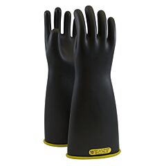 Novax 152-2-18/10 Class 2 Rubber Insulating Glove With Straight Cuff, 18" Length, Black, Size 10
