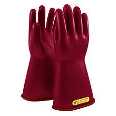 Novax 153-2-14/12 Class 2 Rubber Insulating Glove With Straight Cuff, 14" Length, Red, Size 12