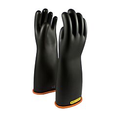 Novax 155-2-18/11 Class 2 Rubber Insulating Glove With Straight Cuff, 18" Length, Black, Size 11