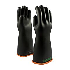 Novax 155-3-16/8 Class 3 Rubber Insulating Glove With Straight Cuff, 16" Length, Black, Size 8