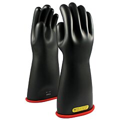 Novax 156-2-16/10.5 Class 2 Rubber Insulating Glove With Straight Cuff, 16" Length, Black, Size 10.5