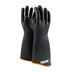 Novax 158-1-18/9 Class 1 Rubber Insulating Glove With Contour Cuff, 18" Length, Black, Size 9