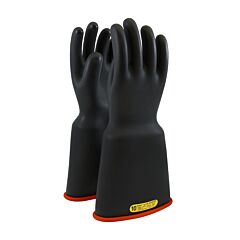 Novax 161-2-16/9 Class 2 Rubber Insulating Glove With Bell Cuff, 16" Length, Black, Size 9