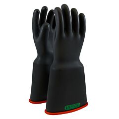 Novax 161-3-16/9.5 Class 3 Rubber Insulating Glove With Bell Cuff, 16" Length, Black, Size 9.5