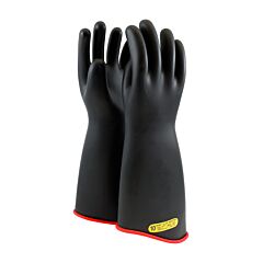Novax 162-2-18/8 Class 2 Rubber Insulating Glove With Contour Cuff, 18" Length, Black, Size 8