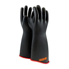 Novax 162-4-18/10 Class 4 Rubber Insulating Glove With Contour Cuff, 18" Length, Black, Size 10