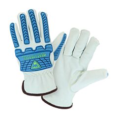 West Chester 9120/S Sheepskin Leather Driver'S Gloves, Blue Tpr, Cut Liner, Size Small