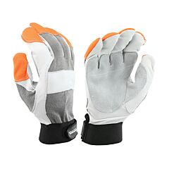 West Chester 86565/M Grain Goatskin Palm Gloves, Nomex Back, Orange Fr Fingertips, Size Medium