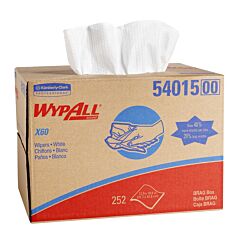 Kimberly Clark 54015 Wypall X60 Cloths, Brag Box, 12.5" X 16.8", White, 1/Box