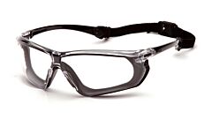 Pyramex Sbg10610Dt Crossovr Safety Glasses, Black-Gray Frame / Clear H2X Anti-Fog Lens