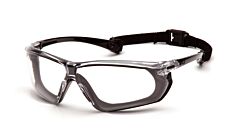 Pyramex Sbg10680Dt Crossovr Safety Glasses, Black-Gray Frame / Indoor-Outdoor Mirror Anti-Fog Lens