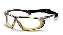Pyramex Sgl10610Dt Crossovr Safety Glasses, Gray-Lime Frame / Clear H2X Anti-Fog Lens