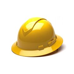 Pyramex Hp54130V Ridgeline Vented Full Brim Hard Hat 4 Point Ratchet Suspension, Yellow