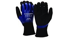 Pyramex Gl605S Liquid Proof Double Fully Dipped Gloves, Sandy Grip, Size Small