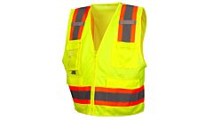 Pyramex Rvz2410Cpx2 Rvz24 Series, Class 2 Surveyor Vest With Clear Pocket, Lime Size, 2X-Large, 1/Each