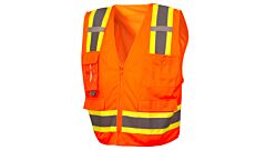 Pyramex Rvz2420Cpm Rvz24 Series, Class 2 Surveyor Vest With Clear Pocket, Orange Size, Medium, 1/Each