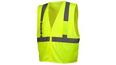 Pyramex Rvz2110Cpl Rvz21 Series, Class 2 Economy Vest With Clear Pocket, Lime, Size Large, 1/Each