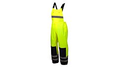 Pyramex Rrwb3110L Premium Hi-Vis Rain Bib Pants, Lime, Size Large, 1/Each