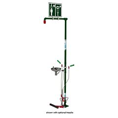 Justrite Sd18G85G Hughes Combination Shower, Self-Draining, Floor Mount, Open Stainless Steel Bowl, Galvanized Pipe