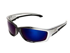 Edge Sk118 Kazbek Safety Glasses, Black Frame With Blue Mirror Lens