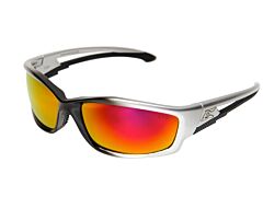 Edge Skap119 Kazbek Safety Glasses, Black Frame With Aqua Precision Red Mirror Lens