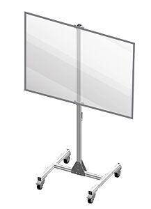 Accuform Prd302 Shared Desk Divider Mobile Partition Shield Panel