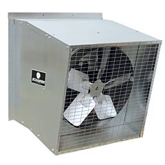 Schaefer 365S12 36" Galvanized Exhaust Fan In Slant Wall Housing, 5-Wing, 1/2 Hp, Belt Drive