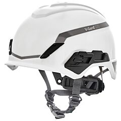 Msa 10194791 V-Gard H1 Safety Helmet, Fas-Trac Iii Pivot Ratchet Suspension, Ansi, No Vent, White