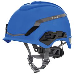 Msa 10194793 V-Gard H1 Safety Helmet, Fas-Trac Iii Pivot Ratchet Suspension, Ansi, No Vent, Blue