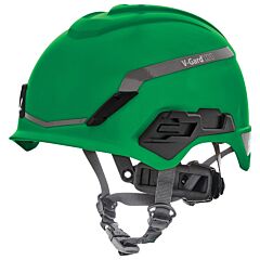 Msa 10194794 V-Gard H1 Safety Helmet, Novent, Green, Fas-Trac Iii Pivot, Ansi, En397