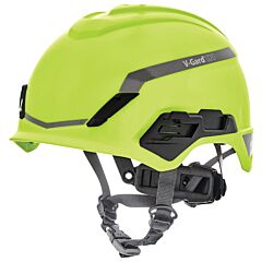 Msa 10194796 V-Gard H1 Safety Helmet, Fas-Trac Iii Pivot Ratchet Suspension, Ansi, No Vent, Hi-Vis Yellow