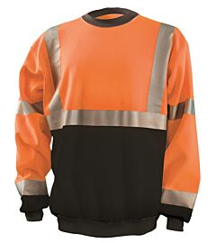 Occunomix Lux-Cswtbx-O5X Class 3 X-Back Black Bottom Crew Sweatshirt, Orange, Size 5X-Large