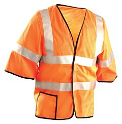Occunomix Lux-Hscool3-Om Premium Mesh Dual Stripe Vest, Class 3, Mesh, Orange, Size Medium