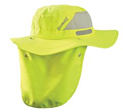 Occunomix Td500-Hvy-M Cooling Ranger Hat With Neck Shade, Hi-Viz Yellow, Size Medium