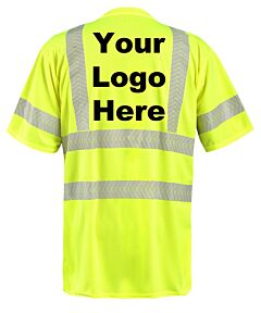 Custom Logo Short Sleeve T-Shirts, Ansi Class 3, 1 Color, 1 Position Logo, Pack Of 24 T-Shirts