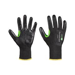 Honeywell 23-0913B/6Xs Coreshield A3/C Coated Cut Resistant Gloves, 6/Xs, Hppe/Basalt Black Liner, Smooth Nitrile Black Coating, 13 Ga