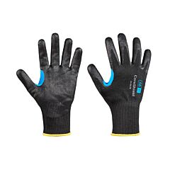 Honeywell 26-0913B/9L Coreshield A6/F Coated Cut Resistant Gloves, 9/L, Hppe/Alloy/Basalt, Smooth Nitrile, 13 Ga, Black