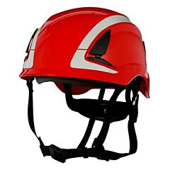 3M X5005X-Ansi Securefit Safety Helmet, No Vent With Reflective Tape, Red