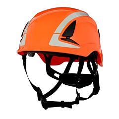 3M X5007X-Ansi Securefit Safety Helmet, No Vent With Reflective Tape, Orange