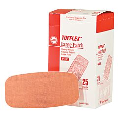 Hart Health 1025 Tufflex Heavy Woven Elastic Adhesive Bandage, Tuff Patch, 2" X 4", 25/Box