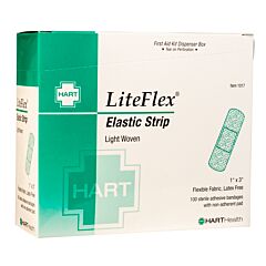 Hart Health 1017 Liteflex Light Woven Elastic Adhesive Bandage, Strip, 1" X 3", 100/Box