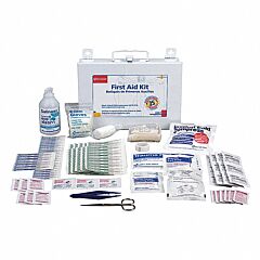 First Aid Only 224-F 25 Person Bulk Kit W/ Cpr One-Way Valve Faceshield, Metal Case, 1 Ea.