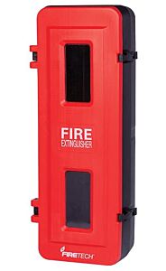 Brooks Rmc26 Firetech Medium Molded Hdpe Extinguisher Cabinet, 27 1/2"H X 11 13/16"W X 9 29/32"D, Black/Red, 1/Each
