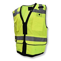 Radians Sv59Zt-2Zgd-5X Sv59Zt Heavy Duty Surveyor Tether Vest With Zipper, Green, Size 5X-Large