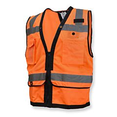 Radians Sv59Zt-2Zod-3X Sv59Zt Heavy Duty Surveyor Tether Vest With Zipper, Orange, Size 3X-Large