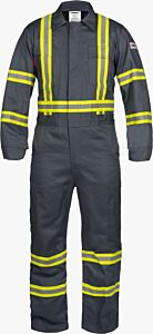 Lakeland C071Rt 7 Oz. 88/12 Fr Cotton Coveralls With Reflective Trim, Gray, Size Medium