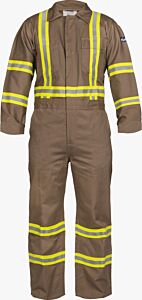 Lakeland C081Rt 9 Oz. Fr Cotton Coveralls With Reflective Trim, Khaki, Size 5X-Large